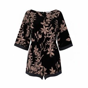 Line + Dot Floral Velvet Burnout Romper Size Med Whimsigoth Fairy Grunge Goth